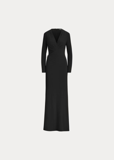 Vestido De Noche Ralph Lauren Mujer Negros - Pleated Matte Jersey - TQISW9126